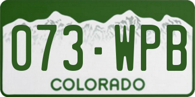 CO license plate 073WPB