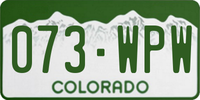 CO license plate 073WPW