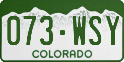 CO license plate 073WSY