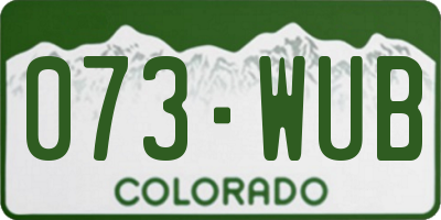 CO license plate 073WUB