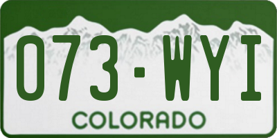 CO license plate 073WYI