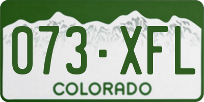 CO license plate 073XFL
