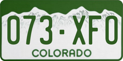 CO license plate 073XFO