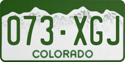 CO license plate 073XGJ