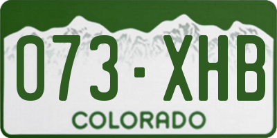 CO license plate 073XHB