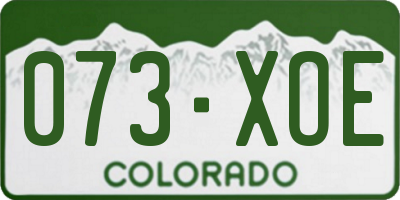 CO license plate 073XOE