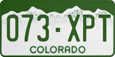 CO license plate 073XPT