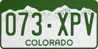 CO license plate 073XPV