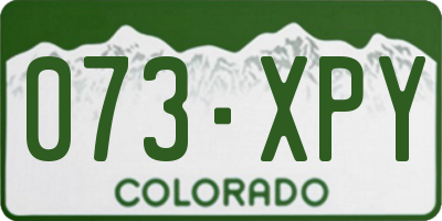 CO license plate 073XPY