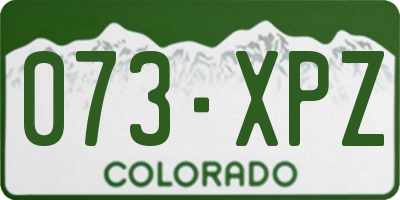 CO license plate 073XPZ