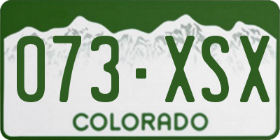 CO license plate 073XSX