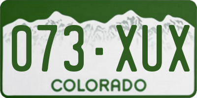 CO license plate 073XUX