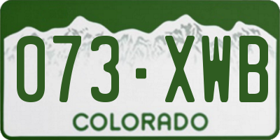 CO license plate 073XWB