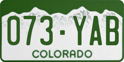 CO license plate 073YAB