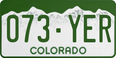 CO license plate 073YER