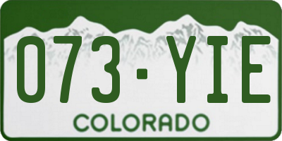 CO license plate 073YIE