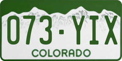 CO license plate 073YIX