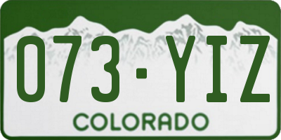 CO license plate 073YIZ