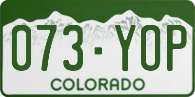 CO license plate 073YOP