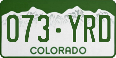 CO license plate 073YRD