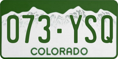 CO license plate 073YSQ