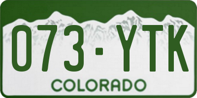 CO license plate 073YTK
