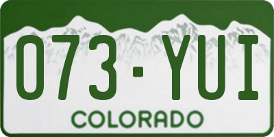 CO license plate 073YUI