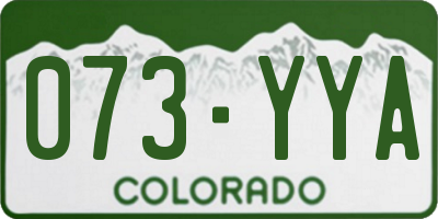 CO license plate 073YYA