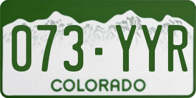 CO license plate 073YYR