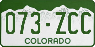 CO license plate 073ZCC