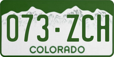 CO license plate 073ZCH