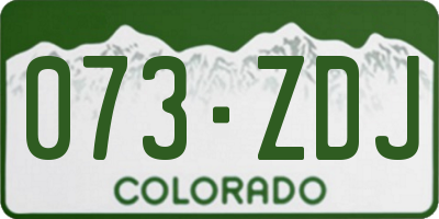 CO license plate 073ZDJ