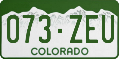 CO license plate 073ZEU