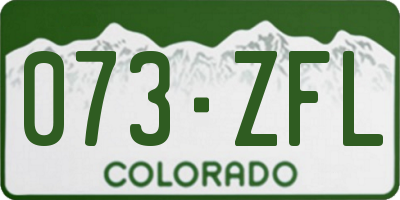 CO license plate 073ZFL