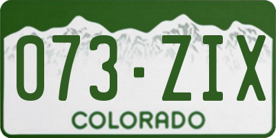 CO license plate 073ZIX