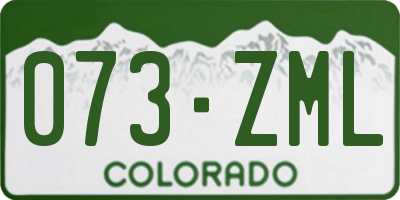CO license plate 073ZML
