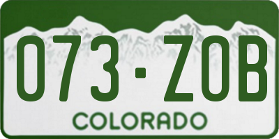 CO license plate 073ZOB