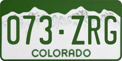 CO license plate 073ZRG