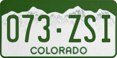 CO license plate 073ZSI