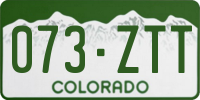 CO license plate 073ZTT