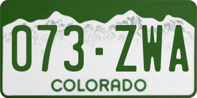 CO license plate 073ZWA