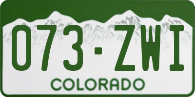 CO license plate 073ZWI