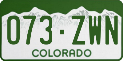 CO license plate 073ZWN