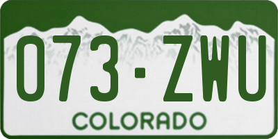CO license plate 073ZWU