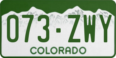 CO license plate 073ZWY