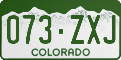 CO license plate 073ZXJ