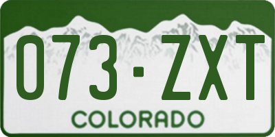 CO license plate 073ZXT
