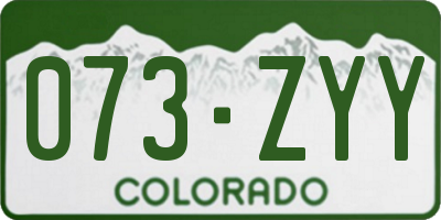 CO license plate 073ZYY