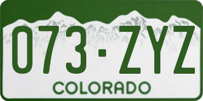 CO license plate 073ZYZ