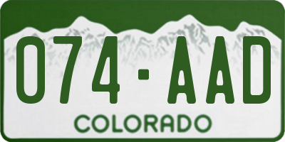 CO license plate 074AAD